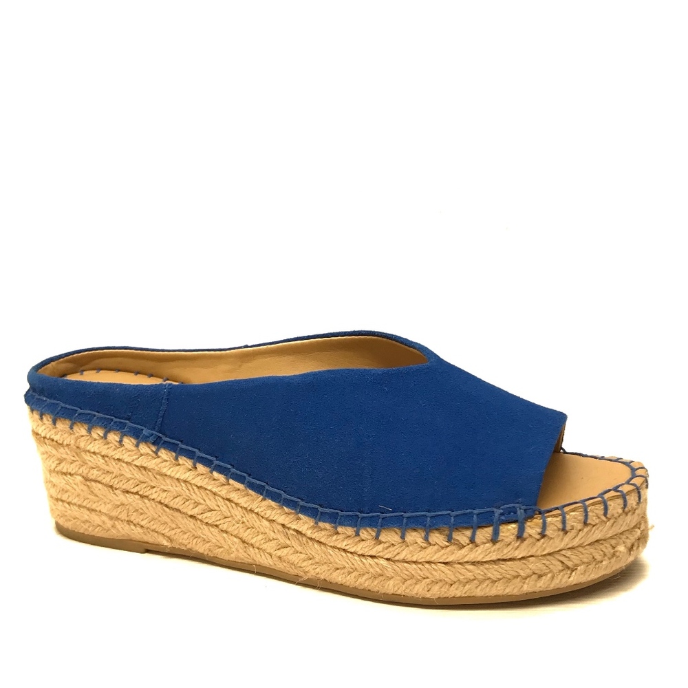 FRANCO SARTO Paige Blue Suede Espadrilles 7